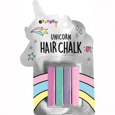 This fun unicorn hair chalk is perefct for any tween party or sleep ov Watermelon Lip Balm, Cherry Lip Balm, Cat Light, Cherry Lips, Hair Chalk, Girls Stuff, White Unicorn, Unicorn Hair, Body Glitter