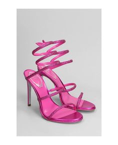 René Caovilla Cleo Sandals In Viola Leather | italist, ALWAYS LIKE A SALE Rene Caovilla Heels Pink, Rene Caovilla Heels, Chanel Ballerina, Caovilla Shoes, Snake Heels, Jeweled Shoes, Rose Shoes, Rene Caovilla, Pink Heels