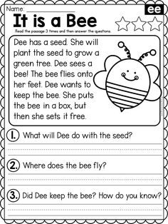 a printable worksheet for reading the poem it is a bee with pictures