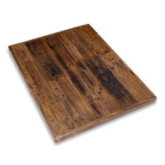 a wooden cutting board on a white background