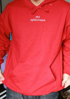 ✰Embroidered ✰UNISEX✰Hand drawn and designed✰Super soft and comfy! Model is 5'9 and wearing size L Red Sweatshirt With Embroidered Text For Streetwear, Embroidered Red Hoodie For Streetwear, Red Embroidered Sweatshirt For Streetwear, Red Cotton Hoodie For Fan Merchandise, Red Embroidered Cotton Hoodie, Red Stretch Cotton Sweatshirt, Embroidered Hoodie, Dinosaur Print, Dope Outfits