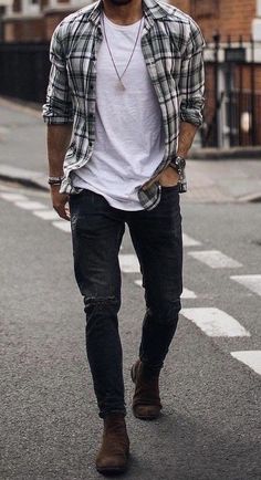 Flannel Outfits Men, Mens Fall Outfits, Outfits Minimal, Minimalist Moda, Minimalist Outfits, Minimalist Men, Flannel Outfits