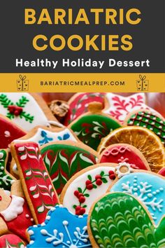 colorful christmas cookies with text overlay