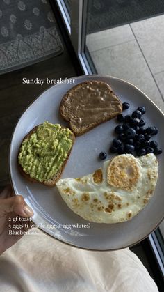 a plate with an egg, toast and beans on it that has the words breakfast written in russian