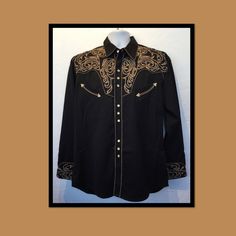 1950s vintage reproduction embroidered western shirt by Scully - Etsy 日本 Embroidered Fitted Shirt For Fall, Fitted Embroidered Shirt For Fall, Black Embroidered Western Top, Embroidered Fitted Shirt For Rodeo, Fitted Embroidered Shirt For Rodeo, Fitted Western Shirt For Western-themed Events, Black Western-style Shirt For Western-themed Events, Fitted Embroidered Top For Rodeo, Black Fitted Tops For Western-themed Events