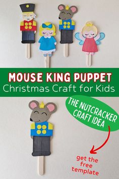 the nutcracker craft idea for mouse king puppet is an easy and fun christmas craft