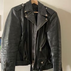 Well Worn And Loved Vintage Biker Jacket Circa 1970’s Vintage Biker Jacket, Black Leather Biker Jacket, Vintage Biker, Leather Biker Jacket, Biker Jacket, Vintage Black, Mens Jackets, Black Leather, Jackets & Coats