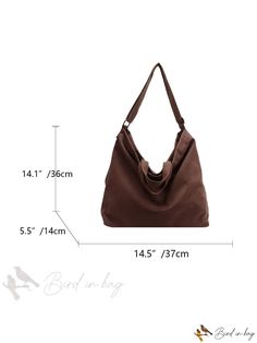 Bird in Bag - New Eiue Styled Canvas Single Shoulder Bag for Women with High Capacity, Ideal for Casual Commuting and Shopping Versatile Brown Canvas Bag For Everyday, Versatile Brown Canvas Bag With Double Handle, Versatile Everyday Brown Canvas Bag, Versatile Brown Canvas Bag With Adjustable Strap, Large Capacity Brown Canvas Hobo Bag, Brown Canvas Hobo Bag With Large Capacity, High-capacity Canvas Bag For Everyday Use, High-capacity Everyday Canvas Bag, Casual Brown Hobo Bag For School