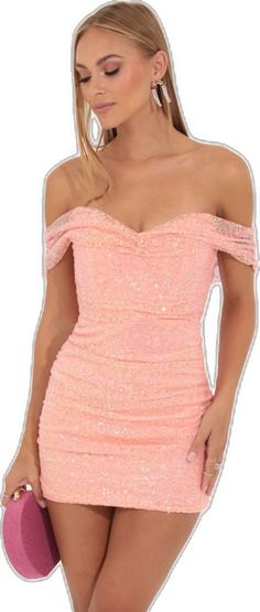 Fitted Peach Mini Dress For Evening, Peach Mini Dress For Party, Peach Mini Dress For Evening, Peach Mini Dress For Night Out, Sequin Corset Dress, Sequin Corset, Iridescent Sequin, Sequin Fabric, Corset Dress