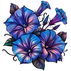 Morning Glory Tattoo Flash Collection New Found Glory Tattoo, Morning Glory Tattoo Design, Morning Glory Tattoo, Glory Tattoo, Swan Tattoo, Blossom Tree Tattoo, Morning Glory Flowers, Tattoo Collection, Zen Doodle Art