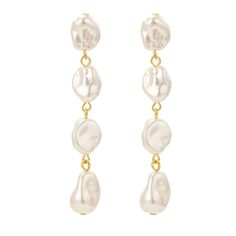 PRICES MAY VARY. Baroque Pearl Earrings: These stunning baroque style women's pearl earrings feature large teardrop shaped pearls that exude timeless beauty and enhance your look. You can wear them well for any occasion. Excellent Craftsmanship: Each pair of women's earrings is crafted from premium alloy materials with a selection of baroque pearls to ensure durability and lasting beauty. Hypoallergenic and suitable for sensitive ears, so you can wear them with confidence. Attractive: These gold Bridal Era, Wedding Pearl Earrings, Large Gold Earrings, Baroque Pearls Jewelry, Bridal Styling, Earring Fashion, Pearl Earrings Wedding, Pearl Dangle Earrings, Big Pearl