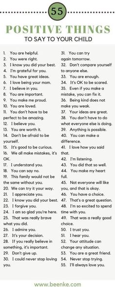 the 25 positive things to say to your child