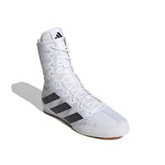 the adidas basketball shoe is white and black