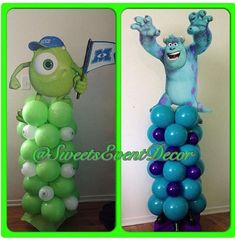 the balloon column is made to look like monsters