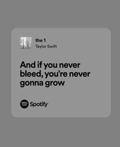 an advertisement with the words and if you never bleed, you're never going to grow