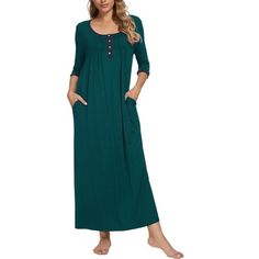 This chic long nightgown is an essential for your wardrobe. It is perfect for loungewear, nightwear, sleepwear, home bedroom, daily wear, etc.This pajamas dress for women is soft, lightweight, breathable and comfortable to wear as,and this soft sleepwear will keep you comfortable all night long.No matter the cozy bedtime, casual home relax, laze afternoon, comfy bath, the soft and lightweight women's nightdress could company with you all the time.The pajama dress also be a perfect gift for your Comfortable Green Sleepwear For Home, Green Cotton Nightgown For Sleep, Green Cotton Nightgown For Loungewear, Comfortable Long Sleeve Sleep Dresses, Casual Long Sleeve Nightgown For Home, Casual Long Sleeve Sleepwear For Night, Casual Long Sleeve Night Sleepwear, Green Long Sleeve Nightgown For Sleep, Casual Green Maxi Dress For Loungewear