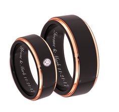 two black and gold wedding bands with the price $ 3 99 each on ebay