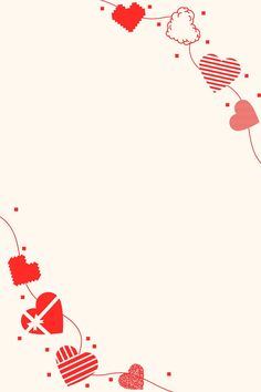 an abstract valentine's day background with hearts and balloons in red, white and black