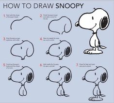 how to draw snoopy from the peanuts movie with instructions on how to draw it