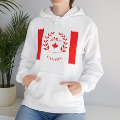 Canada Hoodie, Canada Flag Hoodie, Maple Hoodie, Maple Leaf Hoodie, Canadian, Special to Canada, Printed Hoodie, Gift for Her, Gift for Him, Est. 1850, Hoodie, Collegiate This hoodie is UNISEX sizing. It's comfortable and flattering for both men and women. Please refer to the sizing chart to find your perfect fit! Women: Hoodies will have a looser fit when choosing your regular size. If you would prefer a more fitted look, it is recommended to size down. It is based on your personal preference. The classic fit with the crew neckline deliver a clean, versatile style that can match any occasion, whether it's formal or semi-formal. Processing Time: 1-3 days Shipping Time (We have no control over the shipping. Please check your address carefully. ) : First Class shipping will take 1-5 business Canada Hoodie, Women Hoodies, Look Plus, Canada Flag, Sizing Chart, Maple Leaf, Semi Formal, Hoodie Print, Gift For Him