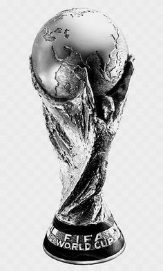 the world cup trophy is shown in black and white