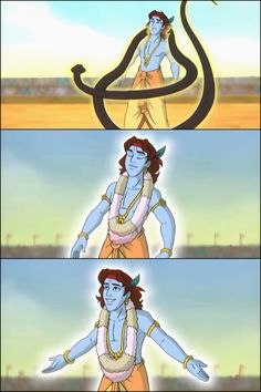 the avatar of lord rama is shown in three different stages