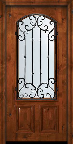 Order (E06662WV) Exterior door made by GlassCraft starting at $1456.0000 online. Customize the item within available options to meet your requirements and get the adjusted price real time or add the item to Quote for more customization. This item is available in Single Door door systems and is made of Wood (Knotty Alder) species. This Rustic-Old World door is an outstanding fit for your project. The estimated ship lead time is Slab Doors: 10 business days , Prehung: 2-3 weeks; Pre-finished:  add Iron Wood Exterior Door No Windows, Iron Wood Glass Front Door, Spanish Style Front Door, Single Arched Front Door Solid Wood, Wrought Iron Entry Doors Single, Alder Doors, Arched Entry Doors Us Door & More Inc, Wrought Iron Doors Front Entrances, Single Door Design