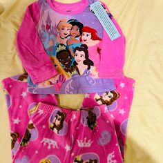 Nwt Toddler 2 Piece Pajama Set Full Sleeve Top- Fleece Fleece Bottoms Size 3t Disney Long Sleeve Disney Sleepwear For Bedtime, Pink Long Sleeve Sleepwear With Character Print, Pink Disney Long Sleeve Sleepwear, Full Sleeve Top, Disney Pajamas, Girl Stuff, Disney Girls, Kids Pajamas, Pajama Sets