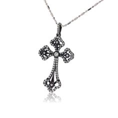 14K White Gold Decorative Black Rhodium .54ctw Diamond Cross Pendant Product Details Pendant Information Center Gemstone Style #: GAC NK3966W44JJ Type: Diamond Metal Type: 14K White Gold Shape: Round Number: 97 Carat Weight: .54ctw Product Measurements Length (A): 35.25mm Width (B): 19.75mm Depth (C): 3.5mm Shipping & Processing: Standard Shipping is Free and typically takes 2-3 Days! In Stock in White Gold: Ships in 2-3 Days 97 Number, Information Center, Diamond Cross Pendants, Diamond Cross, Decorative Design, Black Rhodium, Cross Pendant, Round Shape, Types Of Metal