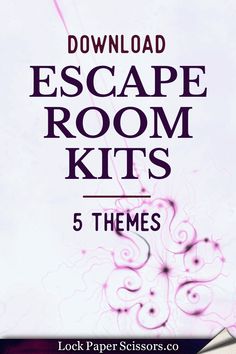 the escape room kits for 5 themes are available in five different colors and sizes, including purple