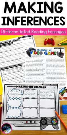 an interactive reading passage for the video game making inferences with text and pictures on it