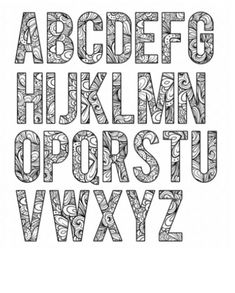 the alphabet is made up of letters and numbers with swirly patterns on them, all in