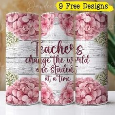 DandeeDesignCo - Etsy Teacher Tumbler, Yellow Glitter, Floral Tumbler, Pink Hydrangea, Photo Editing Software, Tumbler Design, 20oz Tumbler