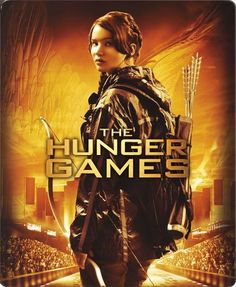 the movie poster for the film the hunger games with an image of a woman holding a bow