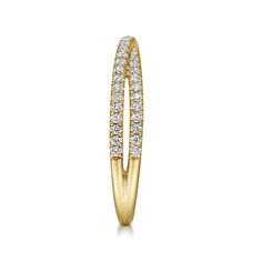 A dueling pair of gold bands house 0.26 carats of round cut diamonds in a glittering presentation that's sure to turn heads and impress any onlooker. This stackable ring is special enough to wear on its own yet versatile enough to grace any ring stack. Available in 14K or 18K white, rose or yellow gold, and platinum Includes ring box Includes jewelry appraisal Ships fully insured to point of delivery All rings are fully customizable by Gabriel should you prefer slight or major changes to the style you see. Alteration possibilities include alternate color gemstones, styling or metal preference. Luxury Yellow Gold Half Eternity Diamond Ring, Gold Open Band Diamond Ring For Formal Occasions, Gold Diamond Ring With Open Band For Formal Occasions, Gold Diamond Ring For Formal Occasions, Formal Open Band Diamond Ring With Diamond Cut, Formal Half Eternity Open Band Diamond Ring, Formal Fine Jewelry Diamond Ring With Open Band, Formal Yellow Gold Half Eternity Diamond Ring, Formal Open Band Diamond Ring