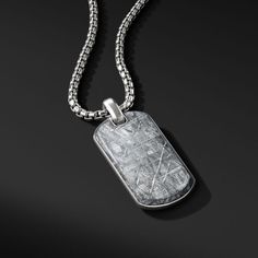 David Yurman, Timeless Beauty, Dog Tag Necklace, Tags, Sterling Silver, Stone, Pendant