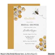 a bee themed bridal shower party with honeycombs and bees on the side