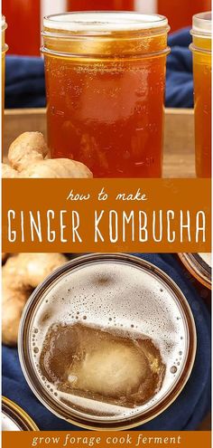 how to make ginger kombucha in the slow cooker or pressure cooker