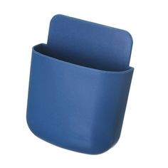 a blue plastic cup holder on a white background