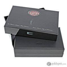 an open black box with the word aurora on it