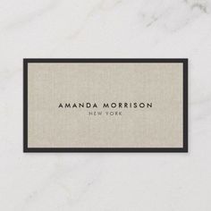 a white and black business card with the words, amanda morrison new york on it