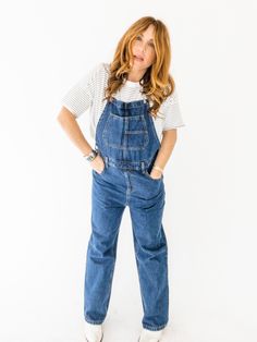 These new overalls are a great fit with an updated style we love!!! A looser fitting, straight leg style overall (legs can be rolled up or worn long) for a laid back casual look that you will wear over and over again!!! Model is wearing a size small and is 5’3, 135 lbs and a D Cup. oversized fit. Straight Leg Overalls, 135 Lbs, Colored Denim, Dark Denim, Leather Coat, Love A, Oversized Fits, Casual Looks, Midi Skirt