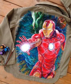 a drawing of iron man on a jacket