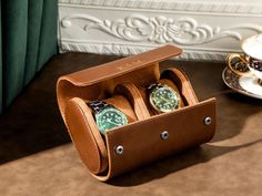 This handmade watch organizer has a soft plush lining to minimize accidental scratches. The lining is convenient and removable, making it perfect for protecting your watch collections. In addition, this jewelry box is the perfect gift for the best man It is suitable as a gift for the best man, friends, dad, groom etc. It can also be used as a gift for birthday parties, bachelor parties, wedding anniversaries and other holidays. 🎉How To Order 1. Choose your favorite style 2.Leave your customizat Brown Watch Accessories Box As Gift, Brown Cases With Case Included For Gift, Leather Watch Case, Watch Organizer, Handmade Watch, Watch Roll, Watch Box, Jewellery Storage, Watch Case