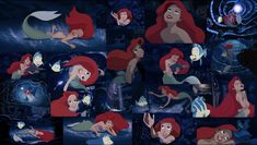 the little mermaids from disney's animated movie, which is being shown in various stages