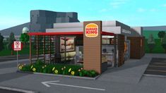 This is a idea and tell what else u looking for and I will try my best to find it♥ and feel free to follow me♥⚛ Fast Food Restaurant Bloxburg, Bloxburg Burger King, Fast Food Bloxburg Builds, Bloxburg Store Ideas Layout, Blockburg Town, Bloxburg Fast Food Ideas, Bloxburg Mcdonalds, Restaurant Bloxburg