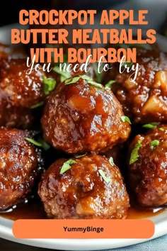 crockpot apple butter meatballs with bourbon you need to try