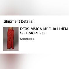 Full Length, Cable String Skirt. Size Small. Brand New Linnet, Persimmon, Full Length, Womens Skirt, Cable, Brand New, Skirt, Tags, Red