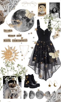 Lunar Themed Outfits, Arty Outfits Style Aesthetic, Lunar Witch Aesthetic Outfits, Cosmic Witch Outfit, Witch Aesthetic Clothes, Spacecore Fashion, Moon Inspired Outfits, Celestial Aesthetic Clothes, Witchcore Aesthetic Outfits