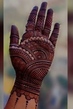 the hand is decorated with intricate designs